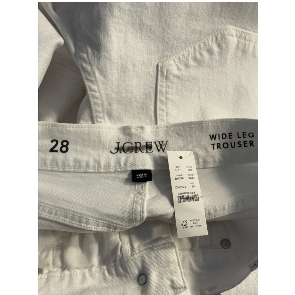J.Crew Womens White Wide Leg Trouser Jeans High Rise Stretch BM338 Size 6 28 - Picture 4 of 7